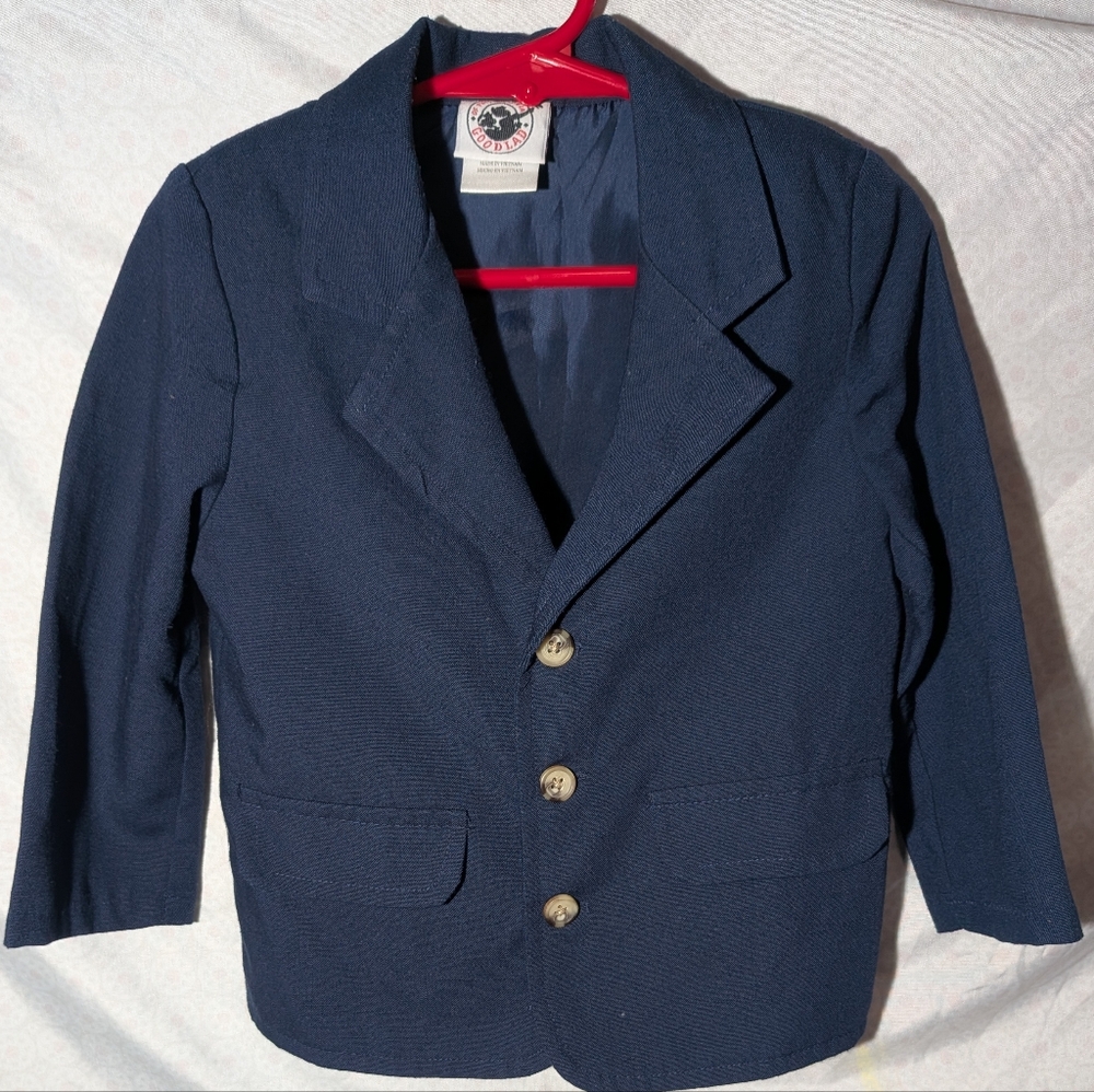 Navy Blue Toddler Blazer Gold Land With Buttons Size 2t